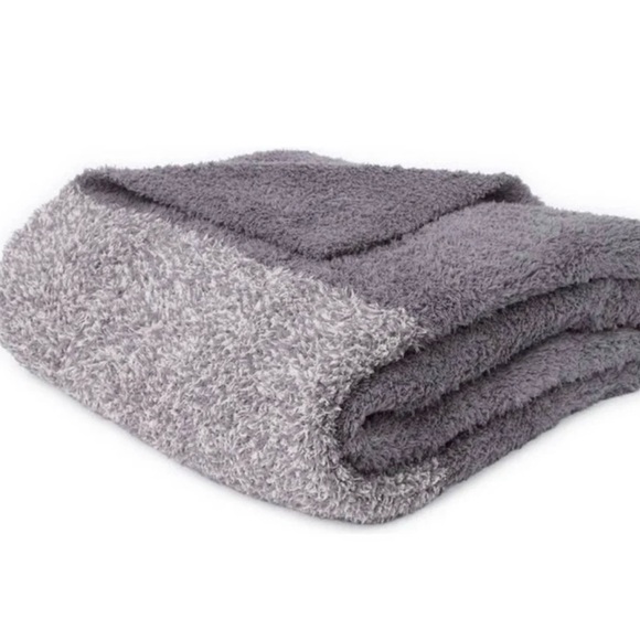 Barefoot Dreams CozyChic Heathered Stripe Throw - Graphite/Stone - 45” x 60” - Picture 7 of 8